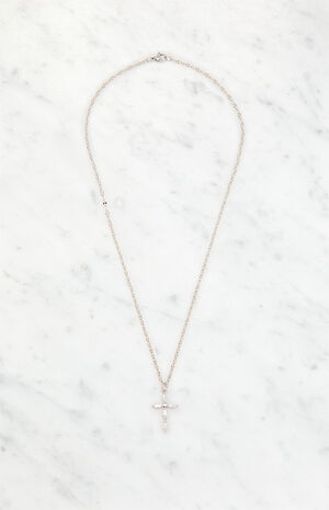Rhinestone Cross Necklace image number 1