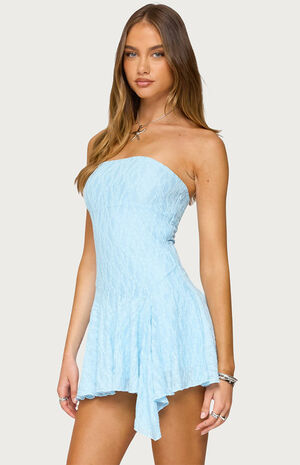 Elaia Asymmetric Strapless Lace Mini Dress image number 2