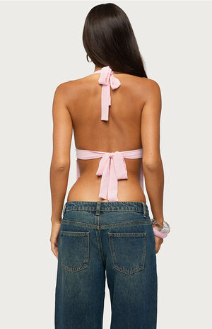 Roey Sequin Chiffon Backless Top image number 3