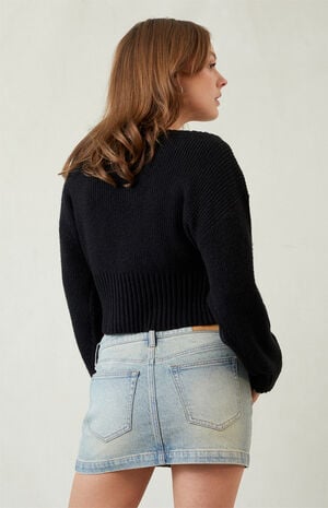 Bella Stretch Light Indigo Mid Rise Denim Mini Skirt image number 4