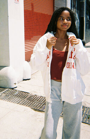 White Malibu Full Zip Hoodie image number 1