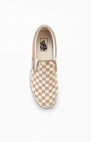 Tan Checkerboard Classic Slip-On Shoes image number 5