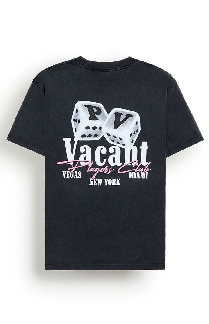 Pretty Vacant Men's Players Club Vintage Wash T-Shirt in Washed Black - Size XL