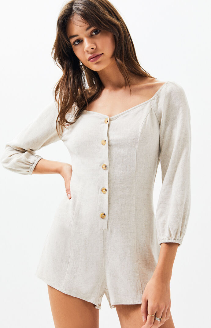 long sleeve linen jumpsuit