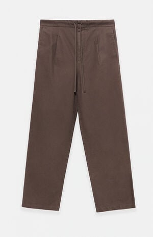 Brown Pleated Baggy Pants image number 1