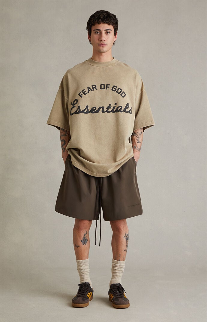 Fear of God ESSENTIALS Brown Active Trace Classic Shorts | Pacsun