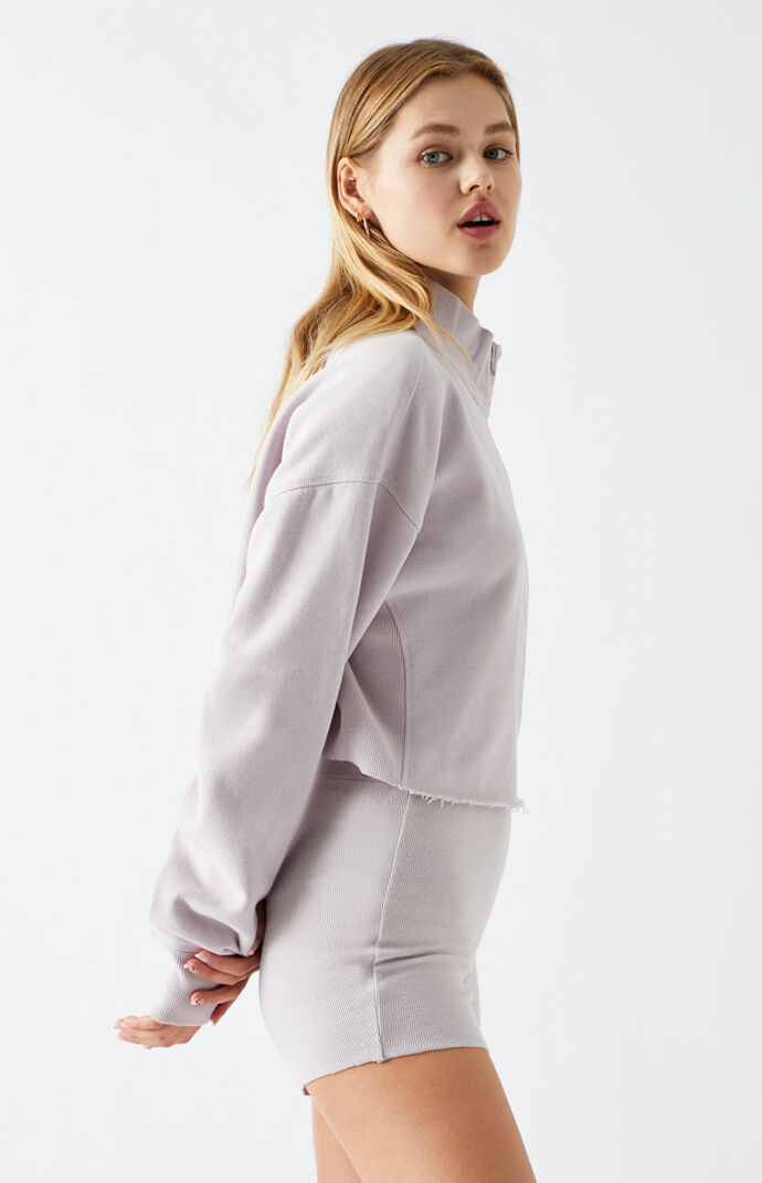 Laguna Cropped Half-Zip Sweatshirt