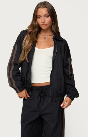Kieran Stripey Nylon Track Jacket