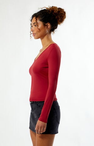 Demi Scoop Neck Long Sleeve Top image number 4