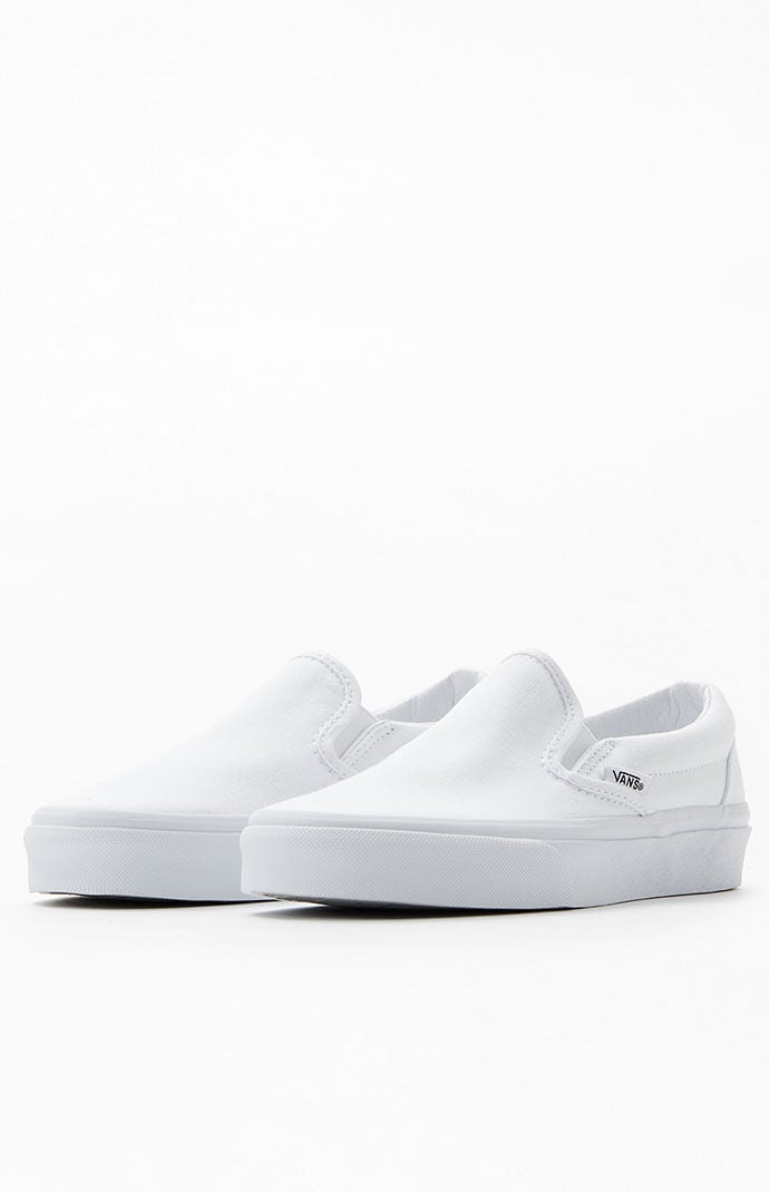 Vans Classic Slip On White Shoes PacSun