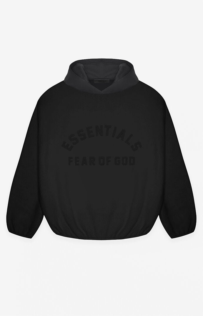 ファッション Fear of God Essentials Black Nylon Fleece Hoodie | PacSun Tシャツ/カットソー(半袖/袖なし)