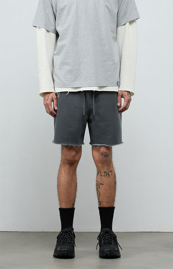 A.R.C. Active Washed Black Cutoff Fleece Sweat Shorts