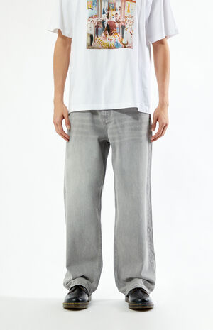 x PacSun Gray Logo Baggy Jeans image number 2