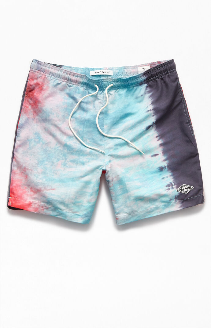 Vertical Tie-Dyed 17" Swim Trunks