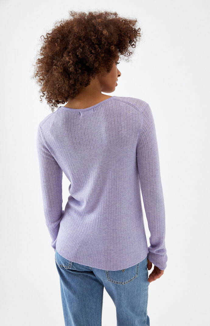 Scoop Neck Button Up Sweater