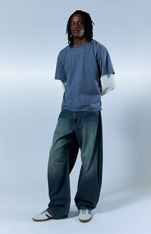 Mason Baggy Barrel Jeans Dark Blue image number 2