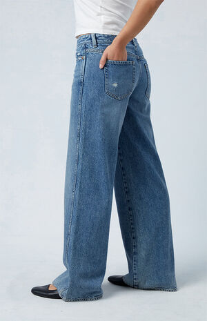 Medium Indigo Low Rise Baggy Jeans Medium Indigo Low Rise Baggy Jeans image number 3