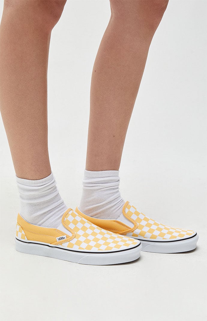 Yellow checkered vans pacsun top