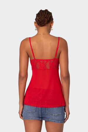 Mimosa Sheer Lace Long Tank Top image number 4