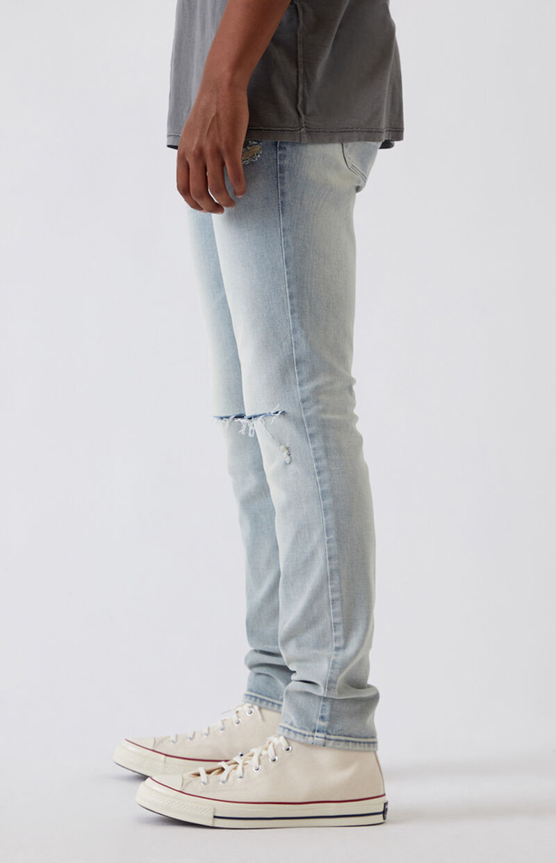 PacSun Light Ripped Knee Stacked Skinny Jeans | PacSun