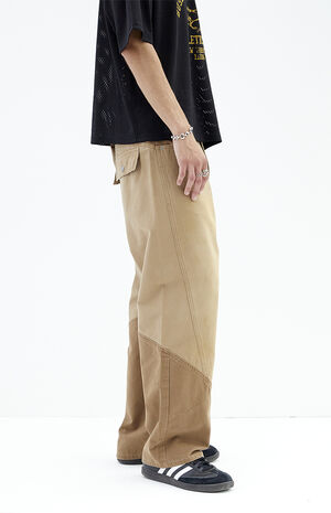 Tan Multi-Tone Baggy Jeans image number 2