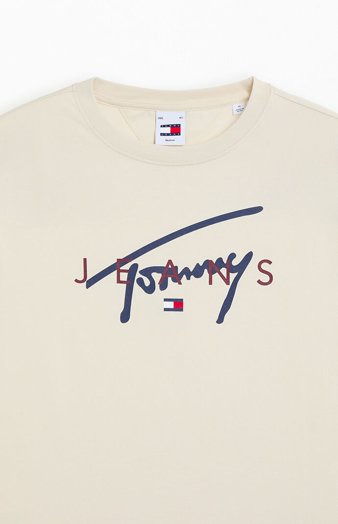 Tommy jeans signature t shirt on sale