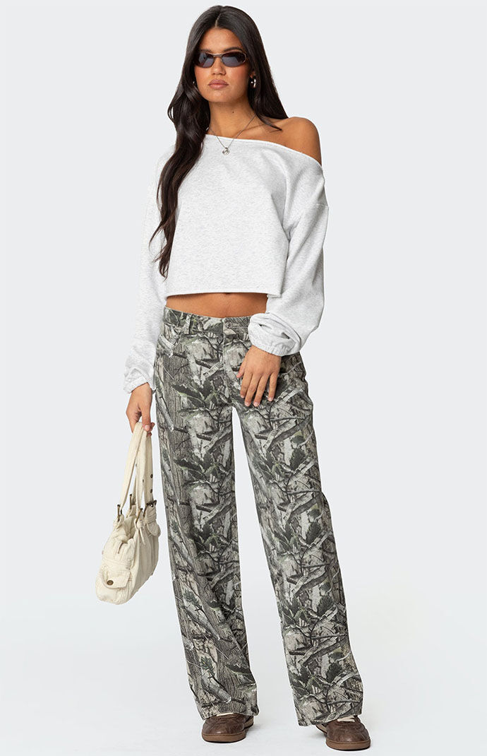 Edikted Aveline Off Shoulder Light Sweatshirt | PacSun