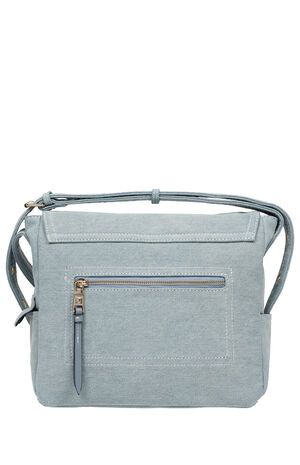 Blue Denim Multi Patch Messenger Bag image number 8