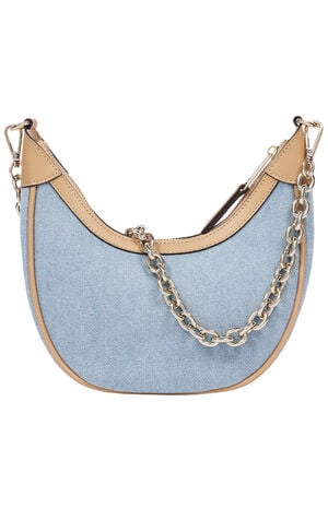 Bailey Denim & Faux Leather Hobo Bag image number 4