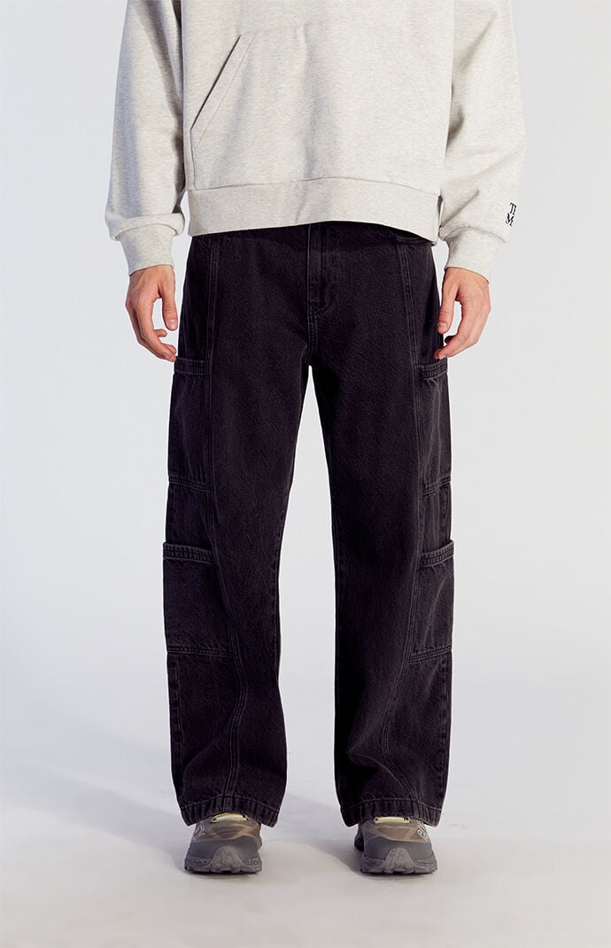 Image: Black Extreme Baggy Cargo Jeans