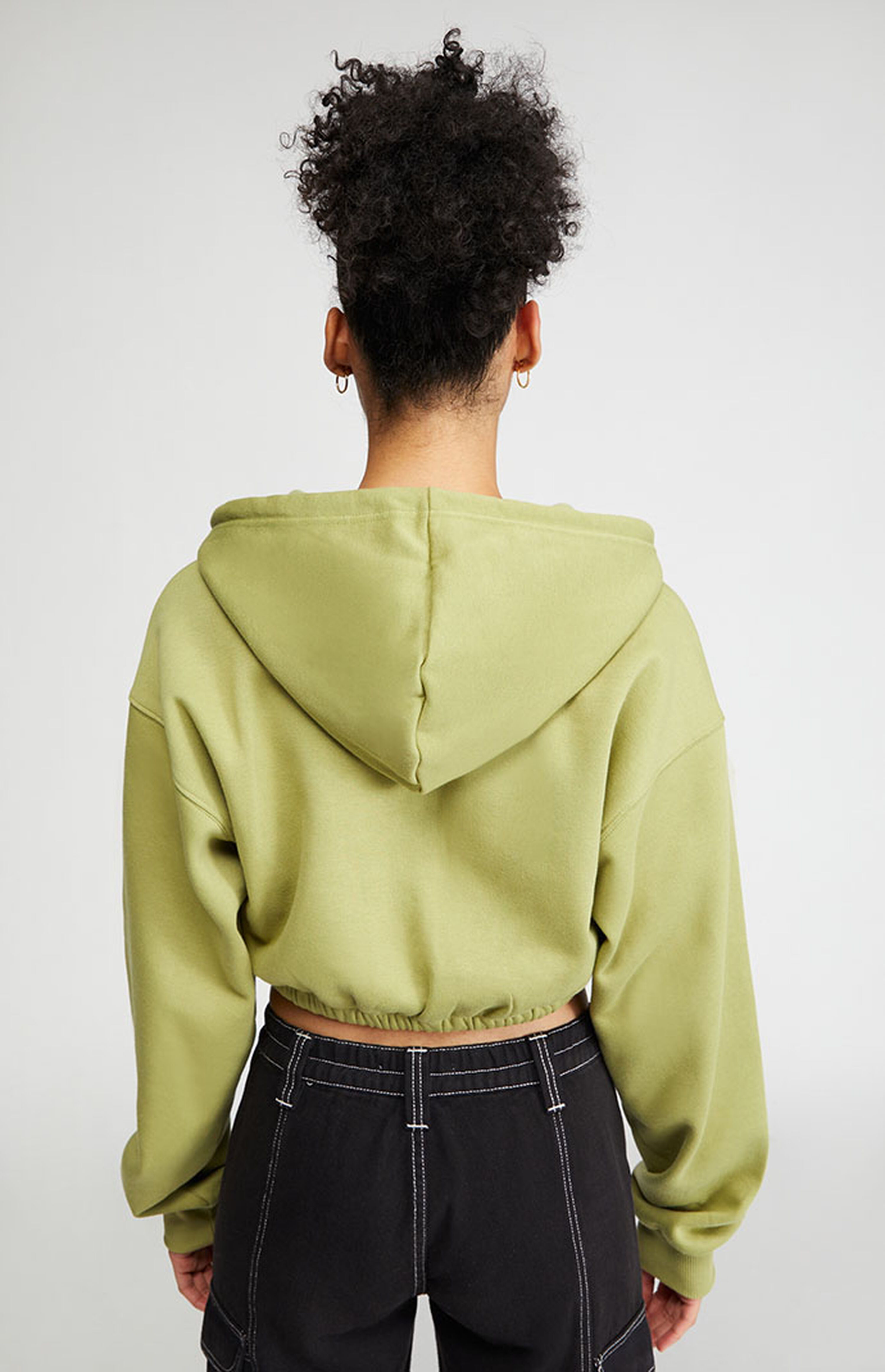 Cropped zip up hoodie pacsun Clearance