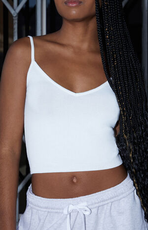 White V-Neck Tank Top image number 2
