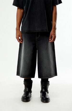 Blaine Ultra Baggy Denim Shorts Washed Black image number 3