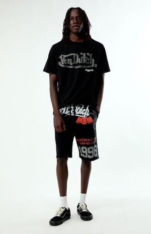 Rhinestone Baggy Fleece Sweat Shorts image number 1