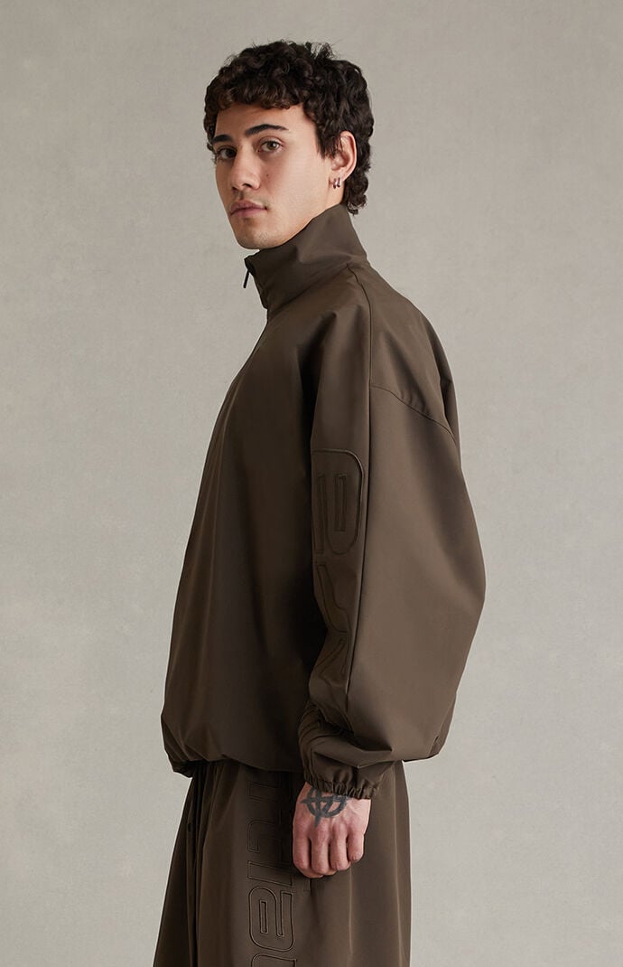 Fear of God ESSENTIALS Brown Active Trace Half Zip Track Jacket
