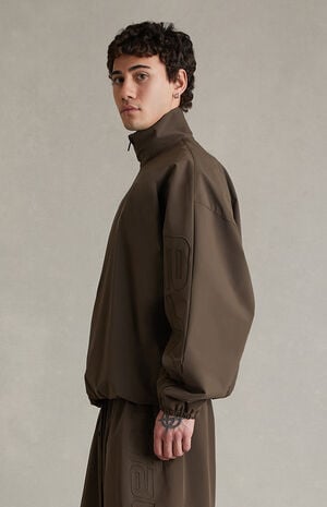 Brown Active Trace Half Zip Track Jacket image number 3