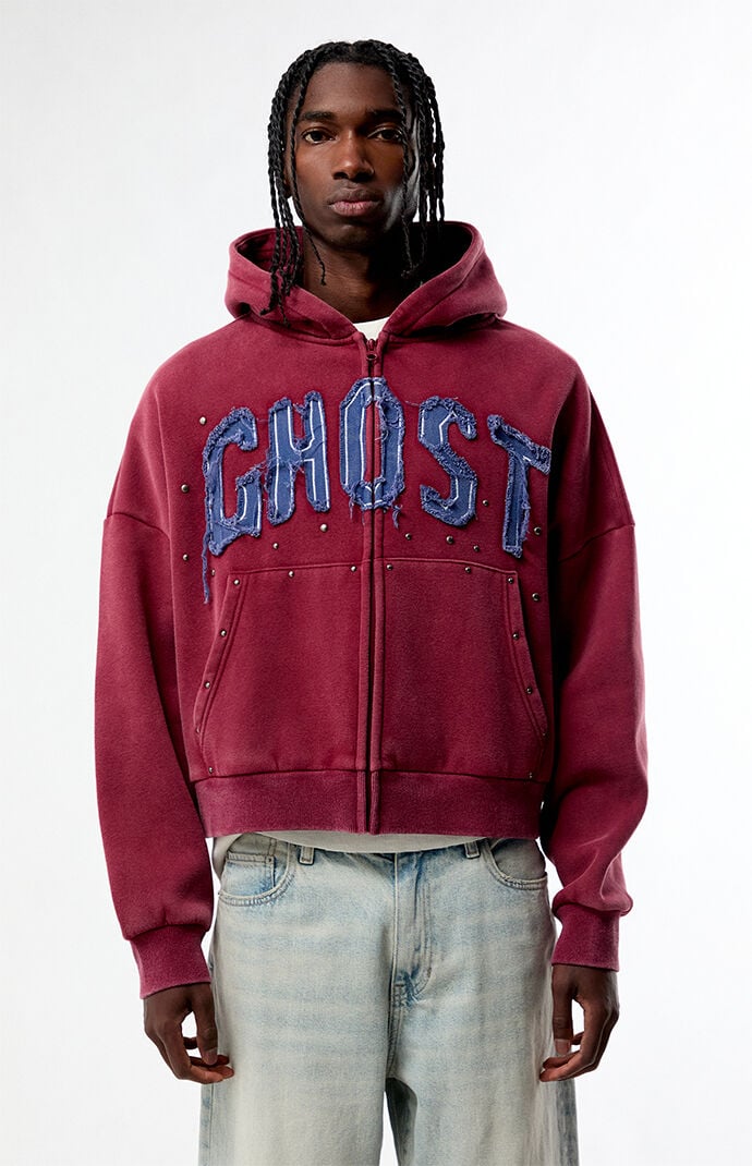 Pacsun Ghost Washed Cropped Full Zip Hoodie