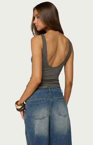 Emeri Deep Cowl Neck Cutout Top image number 3