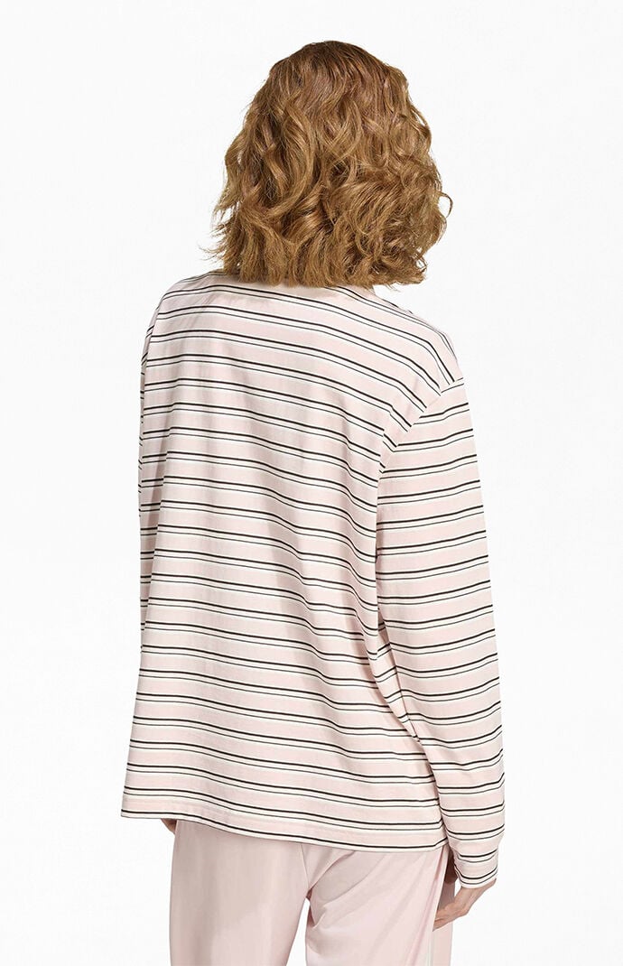 adidas Striped Long Sleeve Oversized Polo Shirt