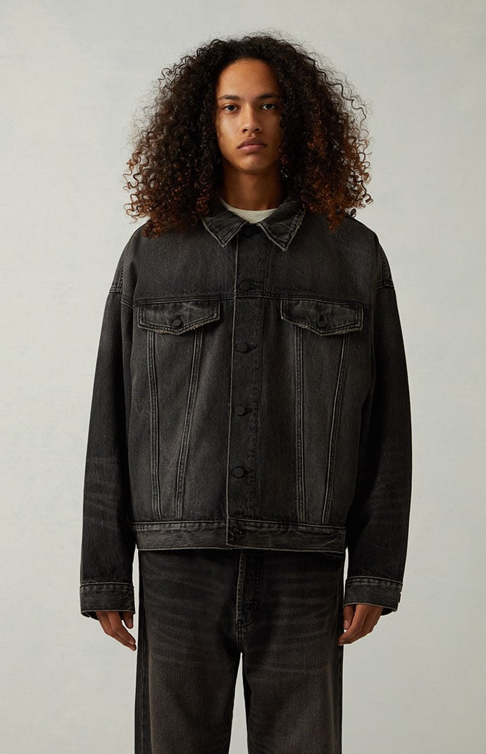 Fear of God Essentials Black Denim Jacket PacSun
