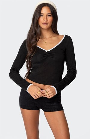 Sophia Contrast Lace Top image number 1