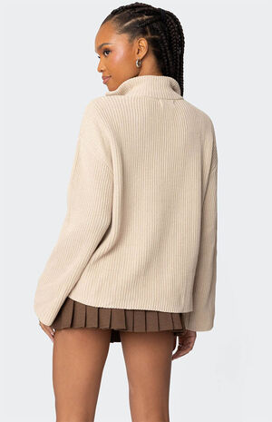 Amour High Neck Oversized Zip Sweater image number 5