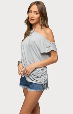 Ofelia Asymmetric Off Shoulder Ruched Top image number 2