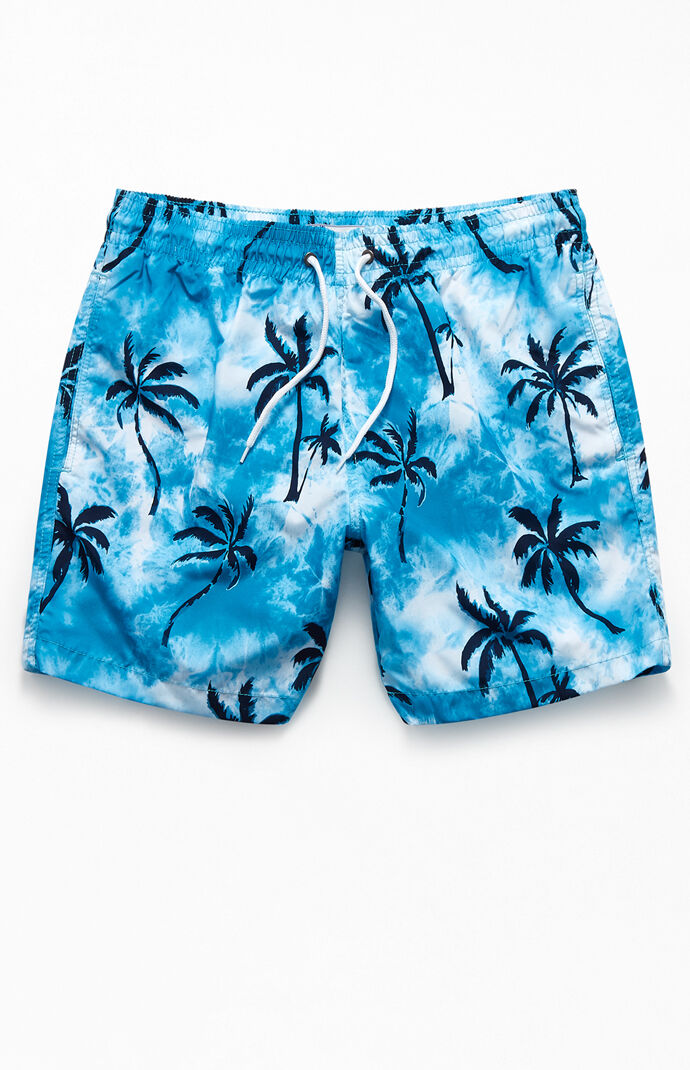 Tie-Dyed Palm 16" Swim Trunks