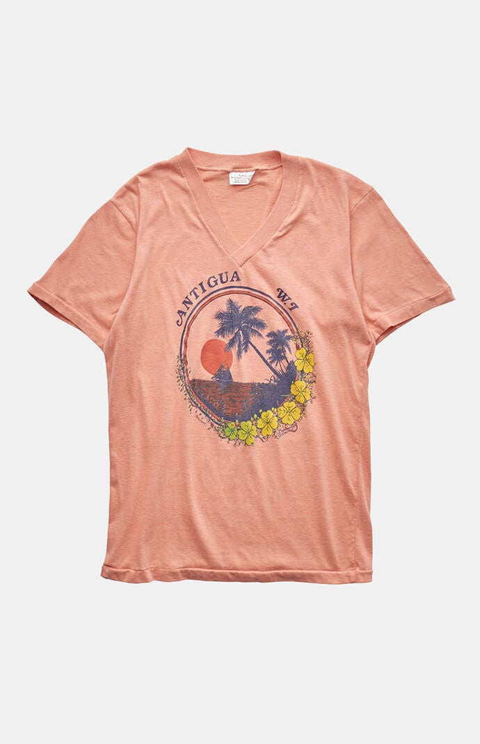 PS VINTAGE 80s Antigua V-Neck Graphic T-Shirt