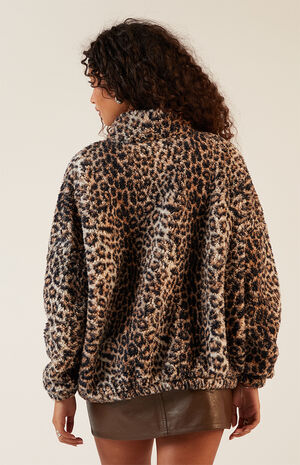 Sherpa Cropped Zip Up Jacket image number 3