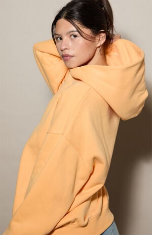 Orange Ultra Soft Fleece Core Washed Pullover Hoodie image number 5