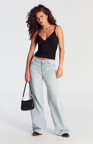 Casey Low Rise Baggy Jeans Light Indigo Wash Casey Low Rise Baggy Jeans Light Indigo Wash image number 6