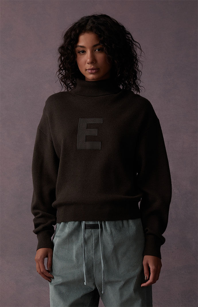 Fear of God Essentials Women s Off Black Turtleneck Sweater PacSun