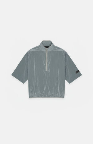 Essentials Seal Crinkle Nylon Half Zip Mock Neck Shirt image number 1